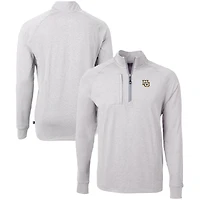 Men's Cutter & Buck  Heather Gray Marquette Golden Eagles Big Tall Adapt Eco Knit Quarter-Zip Pullover Top