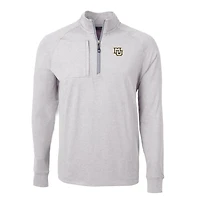 Men's Cutter & Buck  Heather Gray Marquette Golden Eagles Big Tall Adapt Eco Knit Quarter-Zip Pullover Top