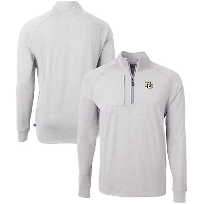 Men's Cutter & Buck  Heather Gray Marquette Golden Eagles Big Tall Adapt Eco Knit Quarter-Zip Pullover Top