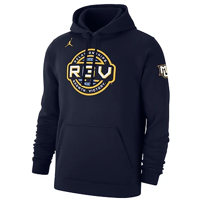 Sweat à capuche en polaire Jordan Brand bleu marine Marquette Golden Eagles RGV Basketball Club pour homme