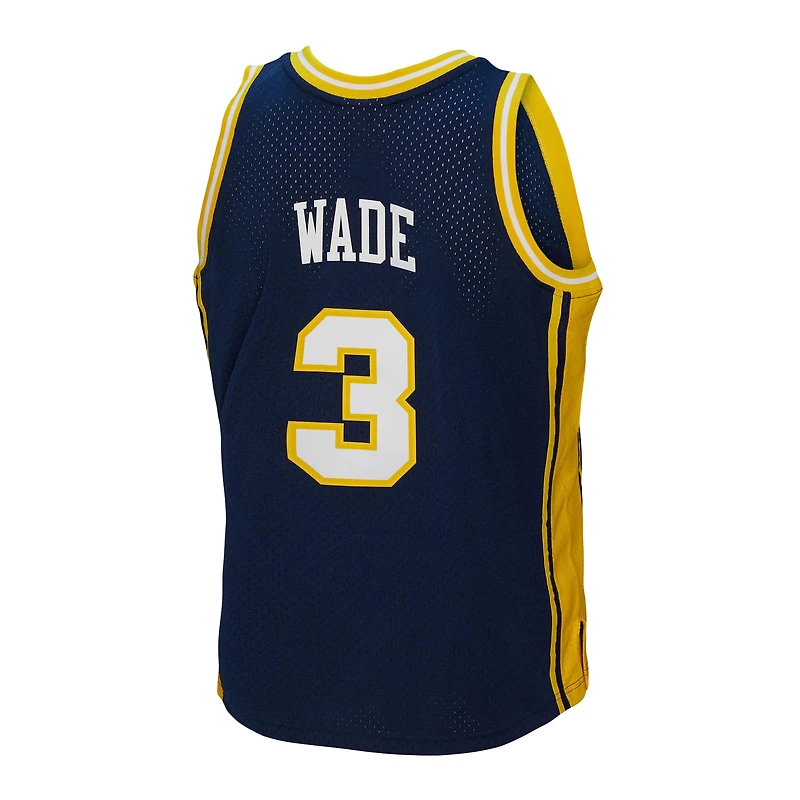 Maillot Swingman de joueur Mitchell & Ness Dwyane Wade Navy Marquette Golden Eagles 2002/03 pour hommes