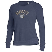 Women's Alternative Apparel Navy Marquette Golden Eagles Slouchy Pullover Sweatshirt