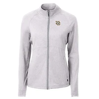 Women's Cutter & Buck  Heather Gray Marquette Golden Eagles Adapt Eco Knit Recycled Full-Zip Jacket