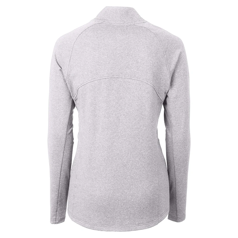 Women's Cutter & Buck  Heather Gray Marquette Golden Eagles Adapt Eco Knit Recycled Full-Zip Jacket