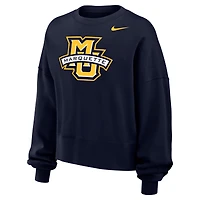 Women's Nike Navy Marquette Golden Eagles Phoenix Fleece Pullover Sweatshirt