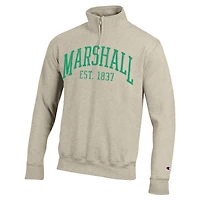 Pull à col zippé pour homme Champion Cream Marshall Thundering Herd Established Date