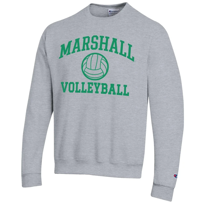 Sweat-shirt à capuche Champion Gray Marshall Thundering Herd Icon Logo Volleyball Eco Powerblend pour homme