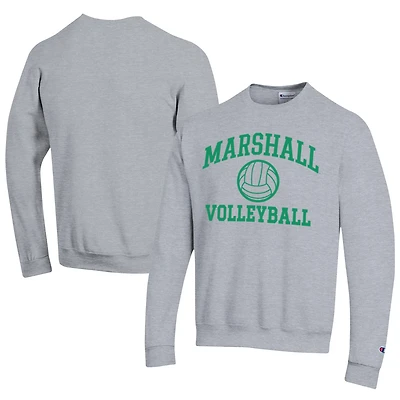 Sweat-shirt à capuche Champion Gray Marshall Thundering Herd Icon Logo Volleyball Eco Powerblend pour homme