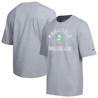 Men's Champion  Heather Gray Marshall Thundering Herd Weathered Team T-Shirt