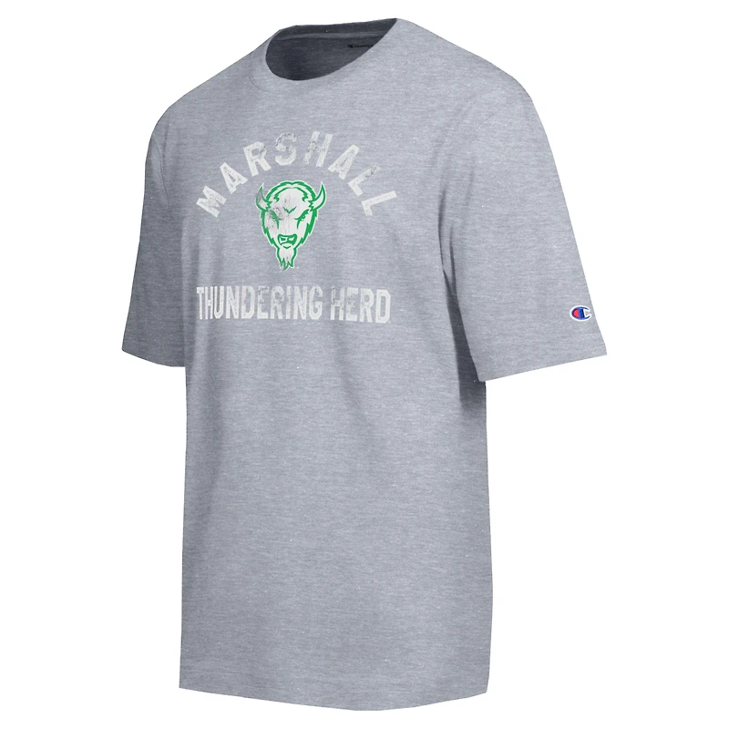 Men's Champion Heather Gray Marshall Thundering Herd Weathered Team T-Shirt