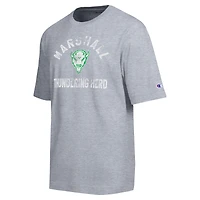 Men's Champion  Heather Gray Marshall Thundering Herd Weathered Team T-Shirt