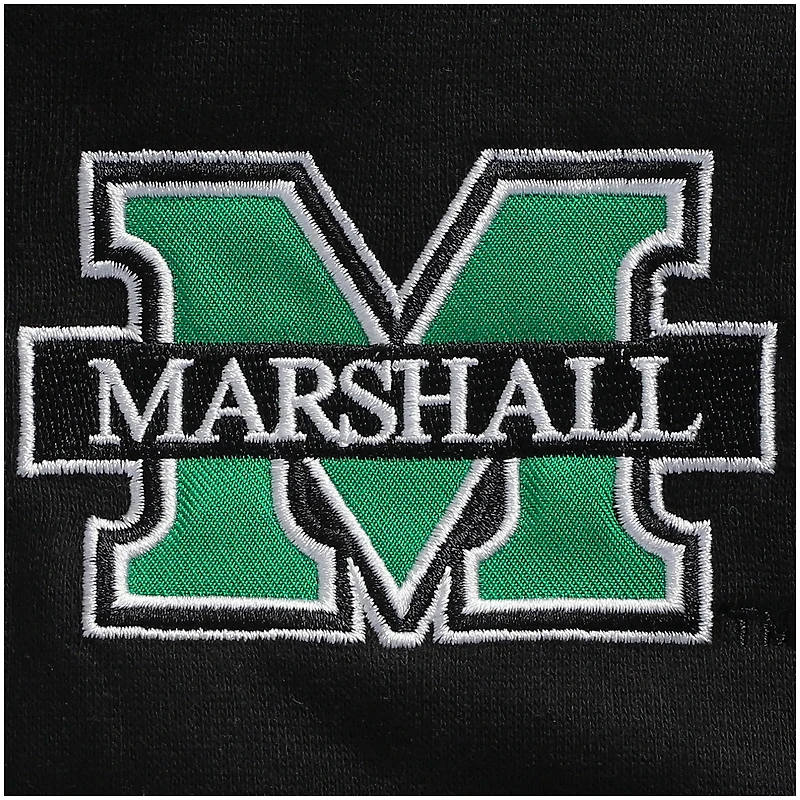 Men's Colosseum Black Marshall Thundering Herd Tortugas Logo Quarter-Zip Jacket
