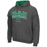 Men's Colosseum Charcoal Marshall Thundering Herd Arch and Logo Pullover Hoodie
