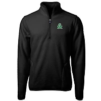 Veste polaire sherpa écologique noire Marshall Thundering Herd Vault Cascade pour homme, coupe-vent et buck, avec fermeture éclair quart de tour