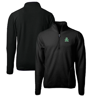 Veste polaire sherpa écologique noire Marshall Thundering Herd Vault Cascade pour homme, coupe-vent et buck, avec fermeture éclair quart de tour