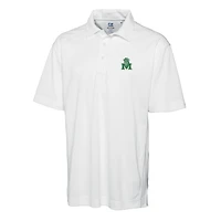 Men's Cutter & Buck White Marshall Thundering Herd DryTec Genre Textured Solid Polo