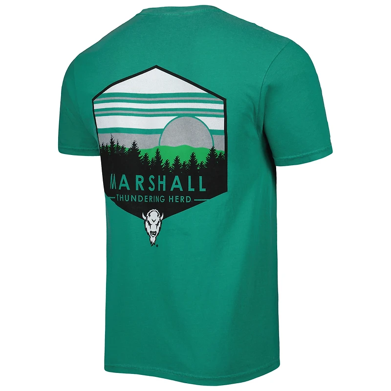 T-shirt Marshall Thundering Herd Landscape Shield vert pour homme