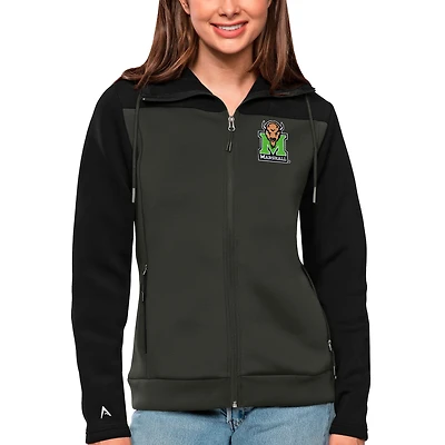 Veste zippée intégrale Marshall Thundering Herd Protect pour femme, coloris noir/anthracite, Antigua