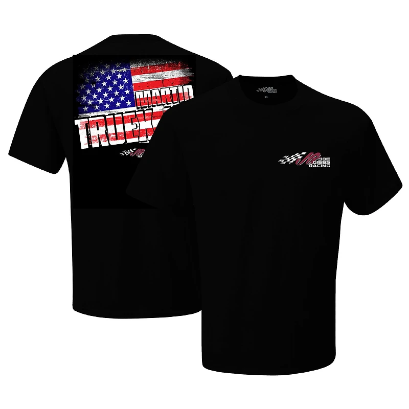 T-shirt noir avec drapeau Martin Truex Jr de la collection Joe Gibbs Racing Team pour hommes
