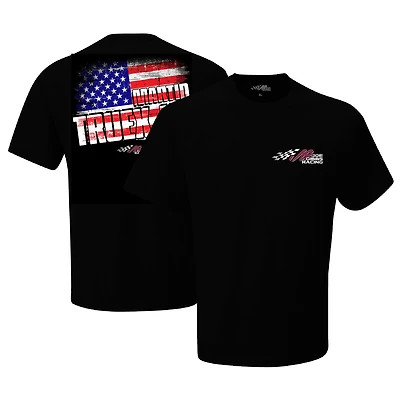 T-shirt noir avec drapeau Martin Truex Jr de la collection Joe Gibbs Racing Team pour hommes