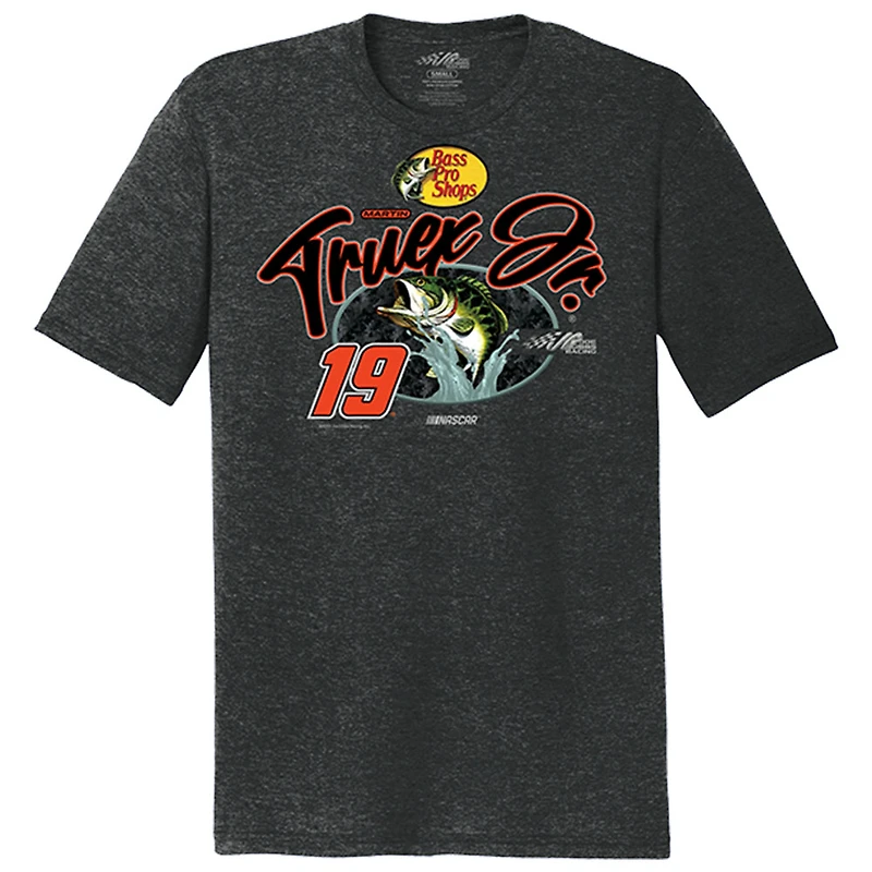 T-shirt Homme Joe Gibbs Racing Team Collection Heather Black Martin Truex Jr Angler