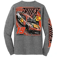 Men's Joe Gibbs Racing Team Collection  Heather Charcoal Martin Truex Jr Bass Pro Shops Car Long Sleeve T-Shirt