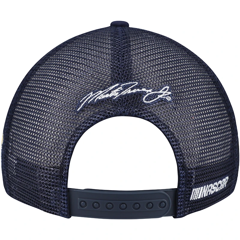Chapeau réglable patriotique bleu marine Martin Truex Jr de la collection Joe Gibbs Racing Team pour hommes