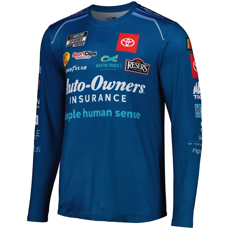 Men's Joe Gibbs Racing Team Collection Royal Martin Truex Jr Auto-Owners Insurance Sublimated Uniform Long Sleeve T-Shirt