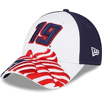 Casquette New Era pour homme blanche/bleue Martin Truex Jr 9FORTY Americana Snapback réglable
