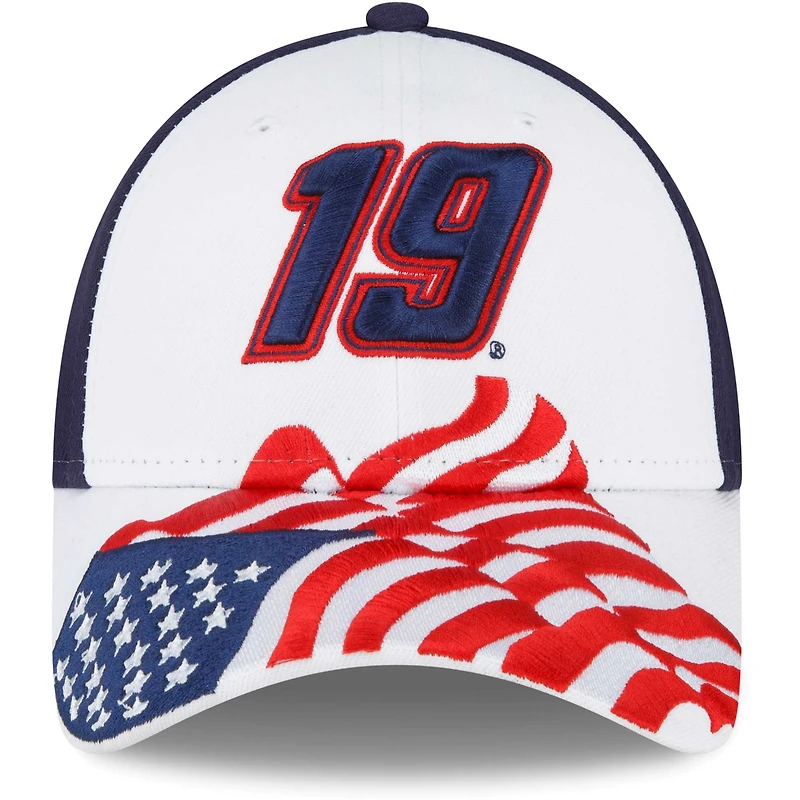 Casquette New Era pour homme blanche/bleue Martin Truex Jr 9FORTY Americana Snapback réglable