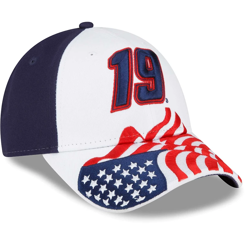 Casquette New Era pour homme blanche/bleue Martin Truex Jr 9FORTY Americana Snapback réglable