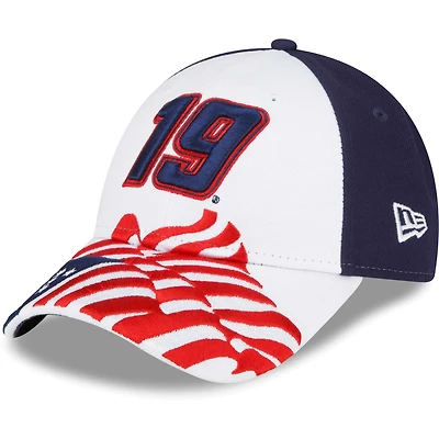 Casquette New Era pour homme blanche/bleue Martin Truex Jr 9FORTY Americana Snapback réglable