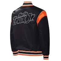 Men's Starter Black Martin Truex Jr Force Play Full-Snap Varsity Jacket