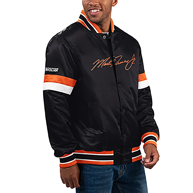 Veste universitaire à bouton-pression pour hommes Starter Black Martin Truex Jr Home Game