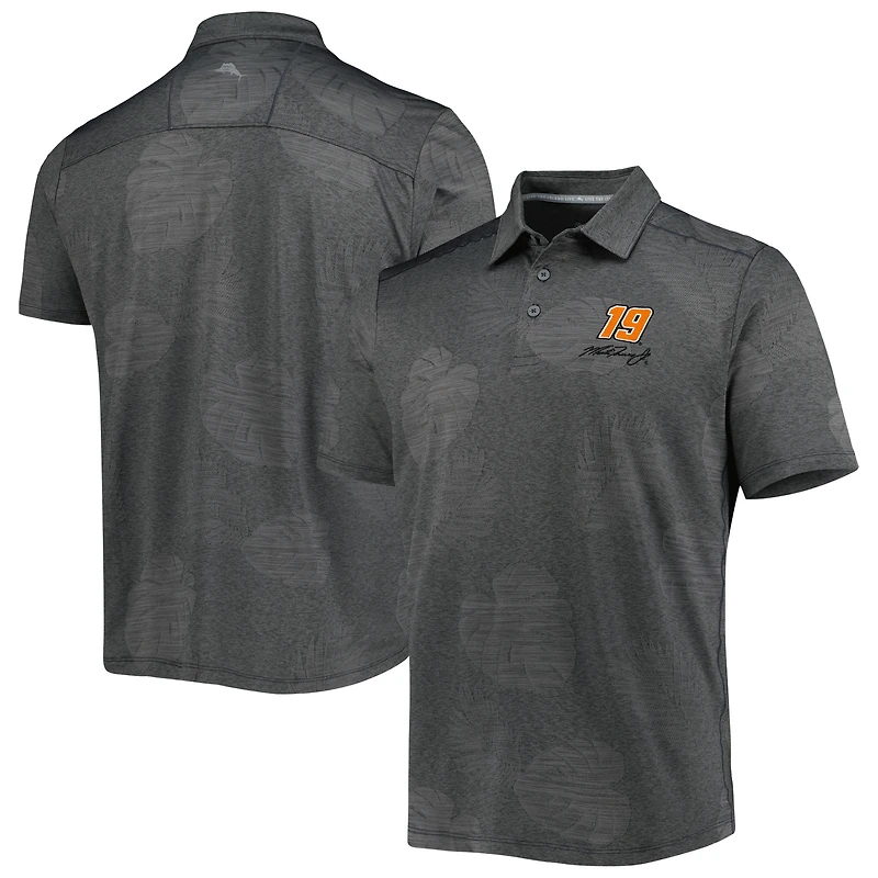 Polo Tommy Bahama Charcoal Martin Truex Jr Palm Coast Delray Frond IslandZone pour homme
