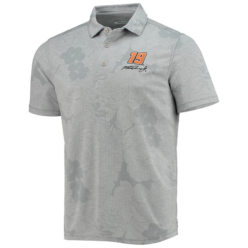 Men's Tommy Bahama Gray Martin Truex Jr. Miramar Blooms Polo