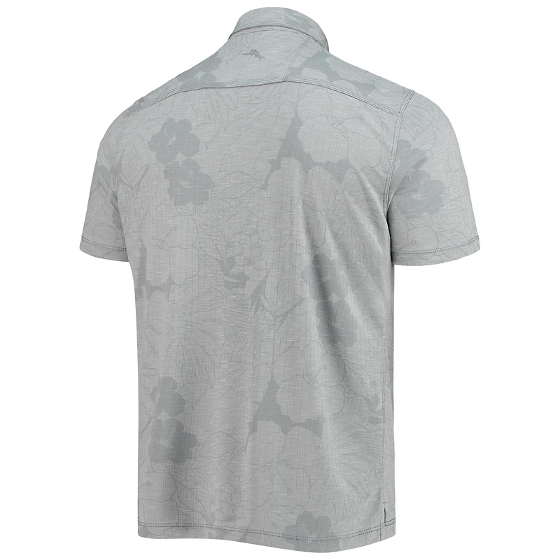 Polo Tommy Bahama gris pour homme Martin Truex Jr. Miramar Blooms