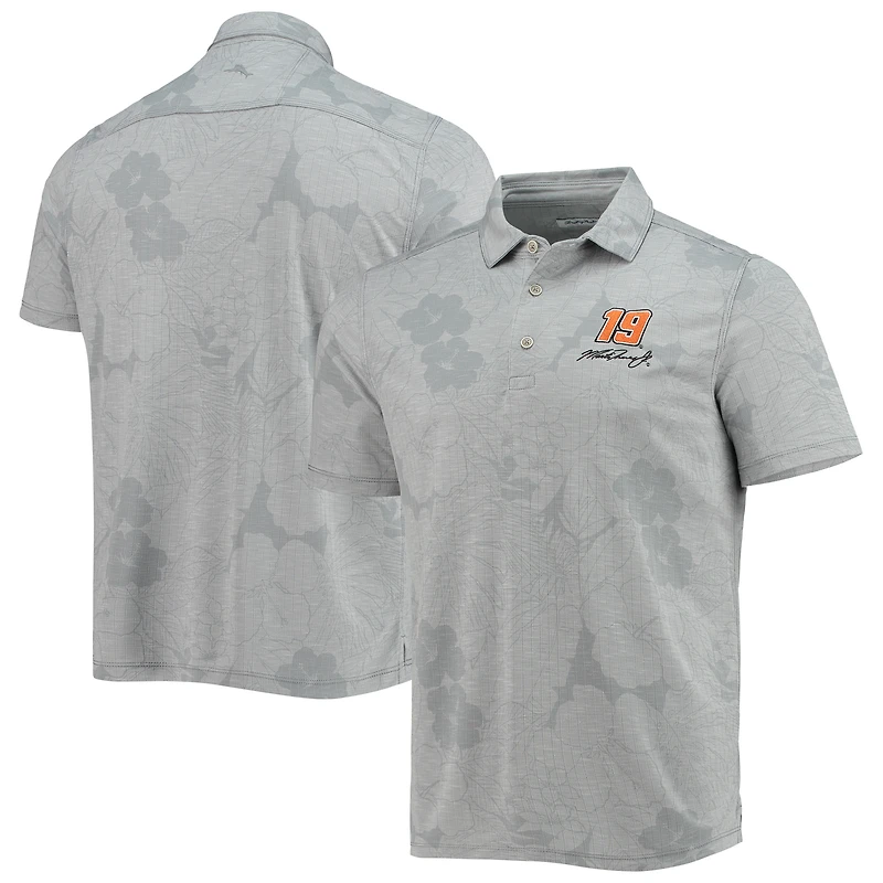 Men's Tommy Bahama Gray Martin Truex Jr. Miramar Blooms Polo