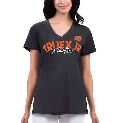 T-shirt à col en V G-III 4Her par Carl Banks pour femmes, noir, Martin Truex Jr Key Move