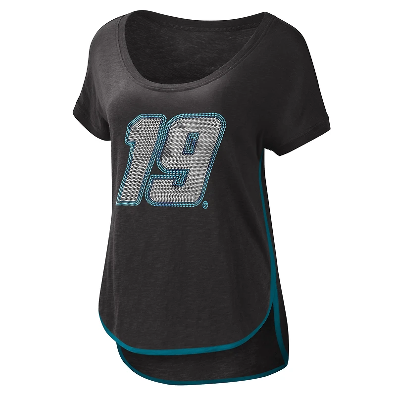 T-shirt à encolure dégagée pour femme G-III 4Her by Carl Banks noir Martin Truex Jr Rookie