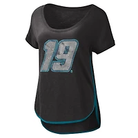 T-shirt à encolure dégagée pour femme G-III 4Her by Carl Banks noir Martin Truex Jr Rookie