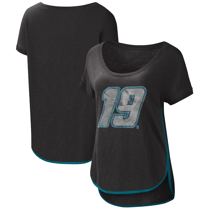 Women's G-III 4Her by Carl Banks Black Martin Truex Jr Rookie Scoop Neck T-Shirt