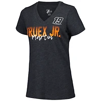 T-shirt à col en V noir Martin Truex Jr Snap G-III 4Her by Carl Banks pour femmes