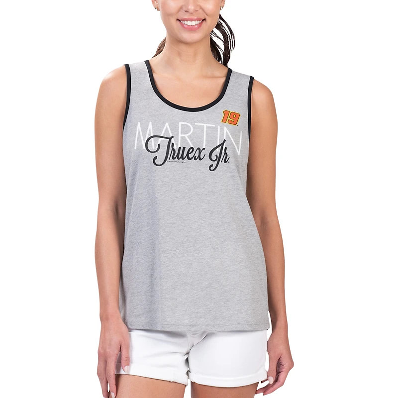 Débardeur G-III 4Her par Carl Banks Heather Grey Martin Truex Jr Fastest Lap Fashion pour femmes
