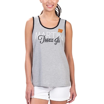 Débardeur G-III 4Her par Carl Banks Heather Grey Martin Truex Jr Fastest Lap Fashion pour femmes