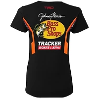 T-shirt uniforme pour femme Joe Gibbs Racing Team Collection noir Martin Truex Jr Bass Pro Shops