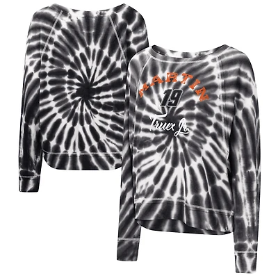 Women's Touch Black Martin Truex Jr Punt Tri-Blend Long Sleeve T-Shirt