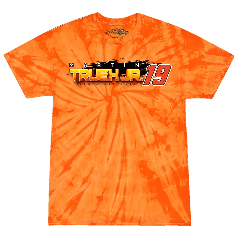 Youth Joe Gibbs Racing Team Collection Orange Martin Truex Jr Bass Pro Shops Car Tie-Dye T-Shirt