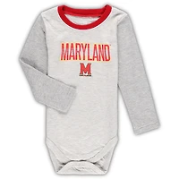 Infant Wes & Willy Heather Gray Maryland Terrapins Jie Long Sleeve Bodysuit Pants Set