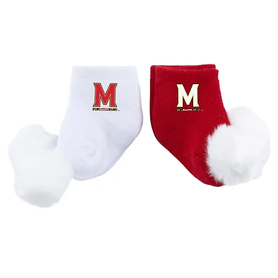 Chaussettes à pompons ZooZatz Maryland Terrapins pour bébé (lot de deux)